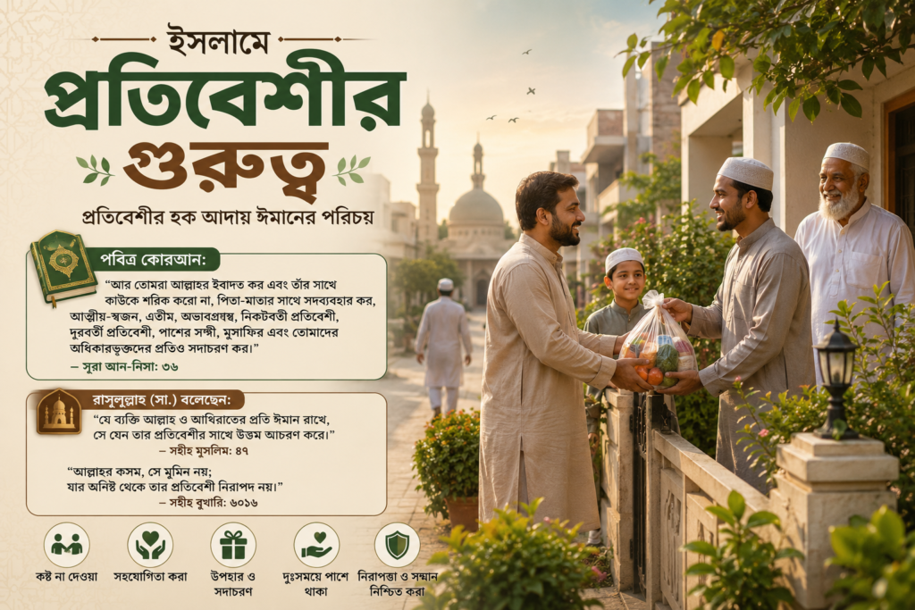 ইসলামে একজন মুসলিমের জন্য একজন প্রতিবেশীর প্রতি কি দায়িত্ব ও কর্তব্য অর্পণ করেছে?