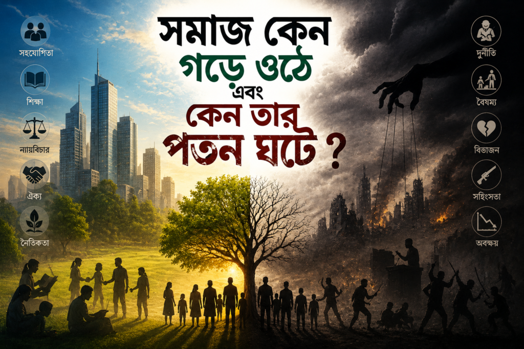 সমাজ কেন গড়ে ওঠে এবং আবার কেন তার পতন ঘটে